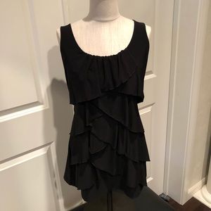 Black ruffled tank top